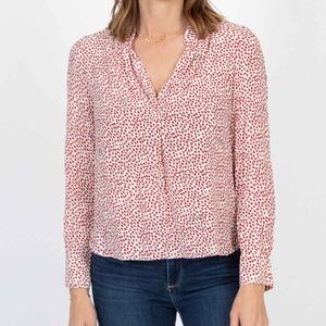 Zadig & Voltaire heart‎ print red and white Long Sleeve Blouse